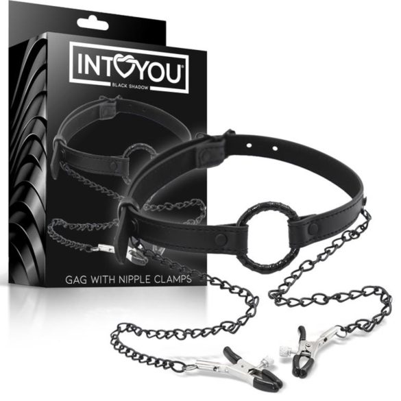 INTOYOU - crni unutrašnji prekidač sa štipaljkama za bradavice
