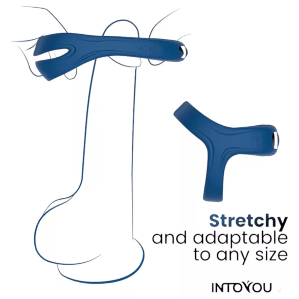 INTOYOU - pametan, vibrirajući prsten za penis i testise (plav)