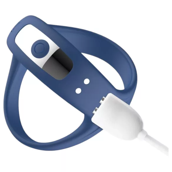 INTOYOU - pametan, vibrirajući prsten za penis i testise (plav)