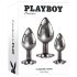 Playboy analni set - 3 dela (srebrni)