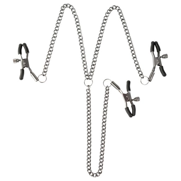 Sei Mio - Štipaljke za bradavice i intimne usne (crne)