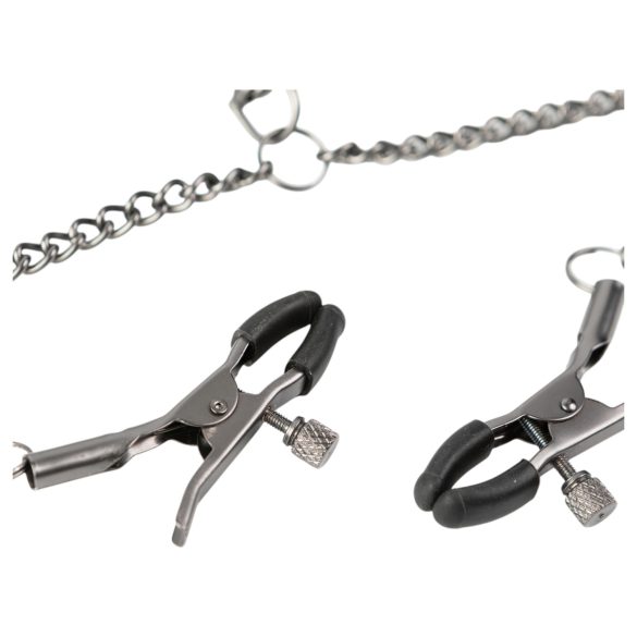 Sei Mio - ogrlica i stezaljke za bradavice (crna)