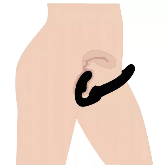 Strap U Revolver - crni dildo bez kaiša za pričvršćivanje