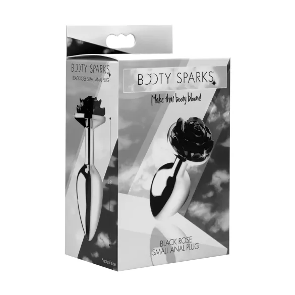 Booty Sparks Crna Ruža - aluminijumski analni plug (srebrno-crni)