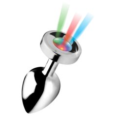 Booty Sparks - svetleći analni čep - veliki (srebrni)