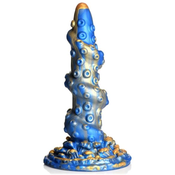 Creature Cocks Kraken - spiralni dildo od pipaka - 21 cm (zlatno-plavi)
