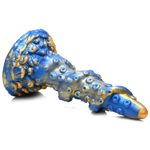 Creature Cocks Kraken - spiralni dildo od pipaka - 21 cm (zlatno-plavi)