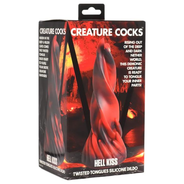 Creature Cocks Hell Kiss - uvijeni silikonski dildo - 19cm (crvena)