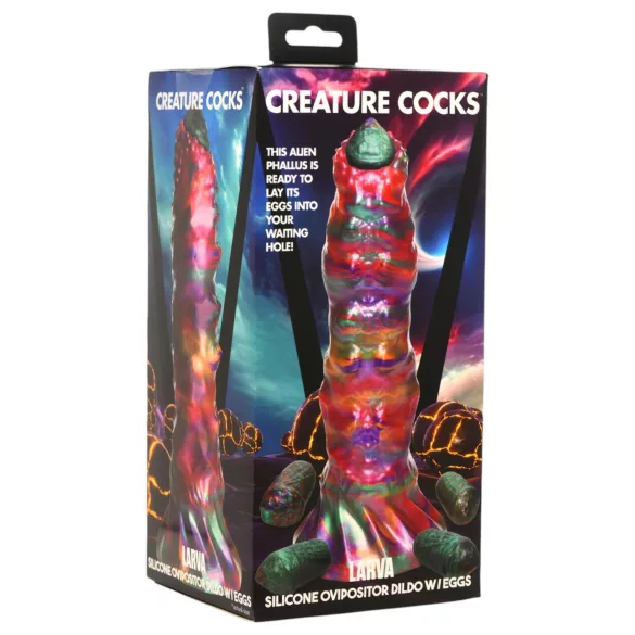 Creature Cocks Larva - vanzemaljac ovipozitor dildo (dugine boje)