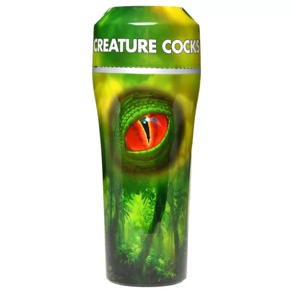 Creature Cocks Raptor - veštačka vagina reptila u futroli (crno‑zelena)