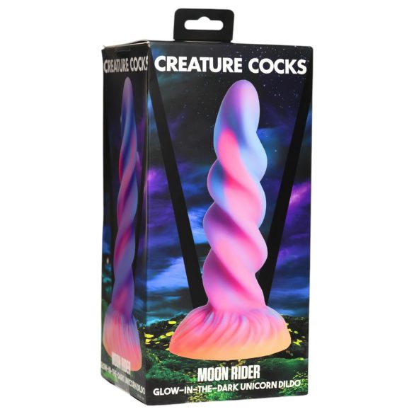 Creature Cocks Moon Rider - sjajni jednorog dildo (ljubičasto-ružičasti)