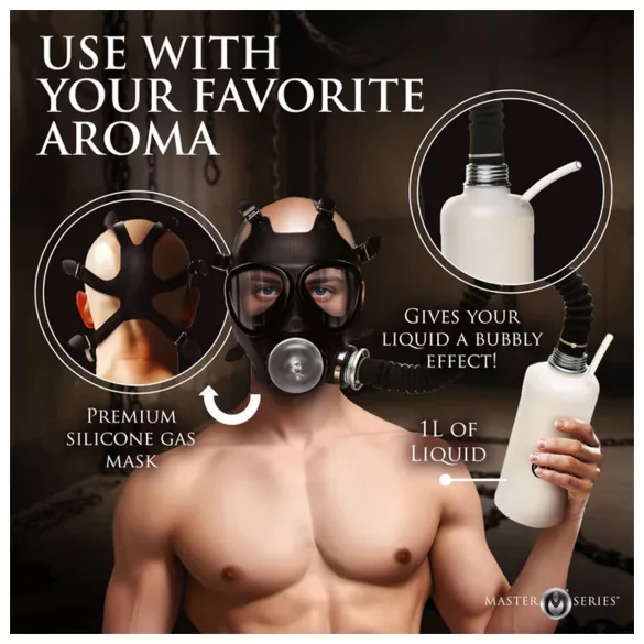 XR Brands - 2u1 maska za sisanje i inhalator arome (crna)