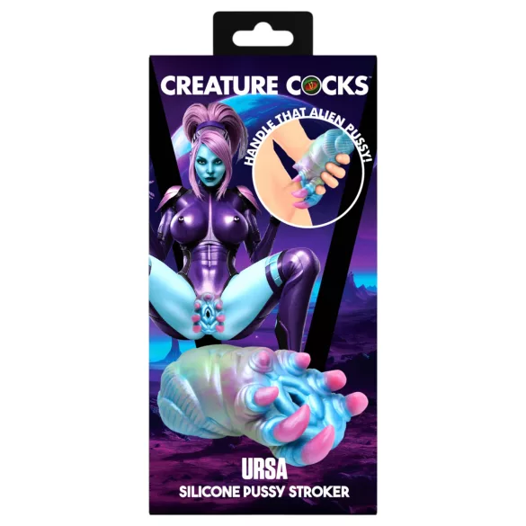 Creature Cocks Ursa - силиконска вештачка вагина (плава-розе)