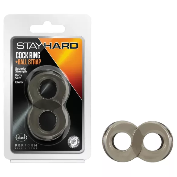 Stay Hard - prsten za penis i testise (siva)