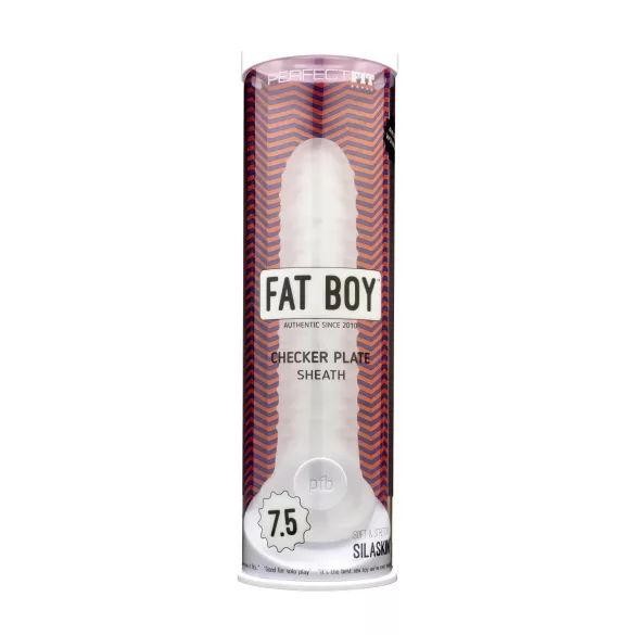 Perfect Fit - Fat Boy Checker Box - navlaka za penis (19 cm, bela)