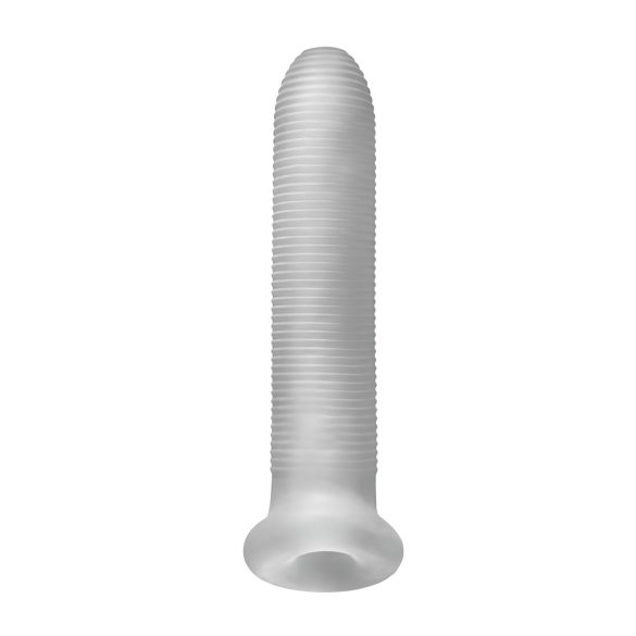 Fat Boy Micro Ribbed - navlaka za penis (19cm) - bela