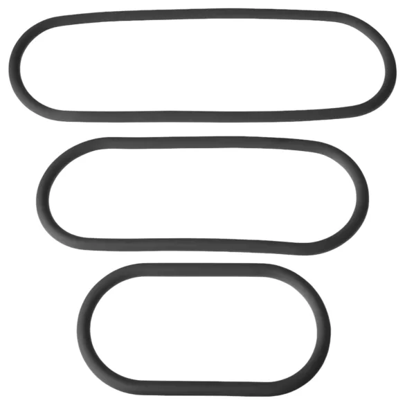Perfect Fit Slim Wrap - set tankih prstenova za penis - crni (3 kom)