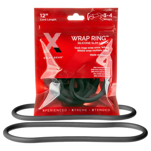 Perfect Fit Slim Wrap 12 - Tanki Prsten za Penis - Crna (30 cm)