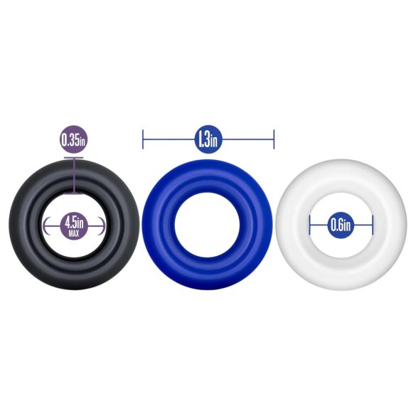 Stay Hard - set prstenova za penis - 3 komada (šareno)