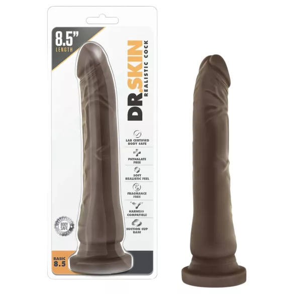 Dr. Skin 8,5 - realističan dildo sa vakuumskom čašicom (braon, 20,5 cm)
