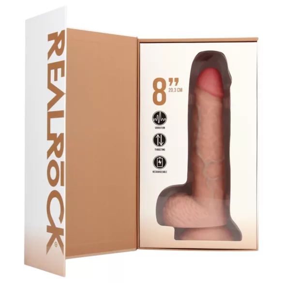 REALROCK - prirodni vibrator sa dojkom (20,5cm)