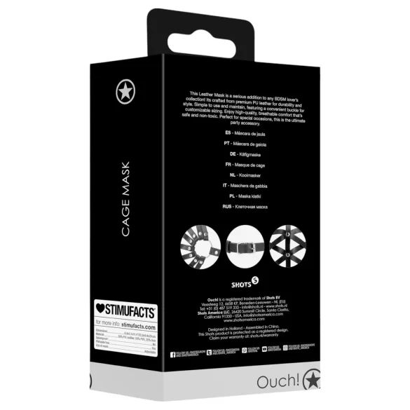 Ouch! - maska od veštačke kože (crna)