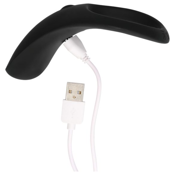 Loveline - punjiva vibraciona prsten za penis i testise (crni)