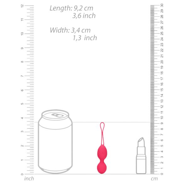 Loveline - rebrasta vibraciona gejša kuglica (pink)