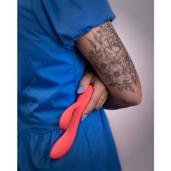 Loveline - vodootporni vibrator sa masažnom rukom (roze)