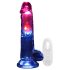 REALROCK - jarko svetleći vibrator sa testisima - 20cm
