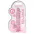 REALROCK - prozirni realistični dildo - roze (17cm)