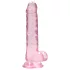 REALROCK - prozirni realistični dildo - roze (17cm)