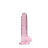 REALROCK - prozirni realistični dildo - roze (17cm)