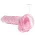 REALROCK - prozirni realistični dildo - roze (17cm)