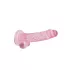 REALROCK - prozirni realistični dildo - roze (17cm)