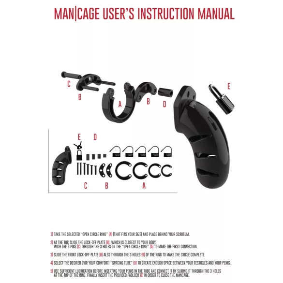 ManCage - Model 13 kavez za penis (crni) - 6,5 cm
