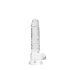 REALROCK - providljivi realistični dildo - prozirni (17cm)