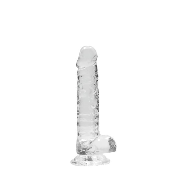 REALROCK - providljivi realistični dildo - prozirni (17cm)