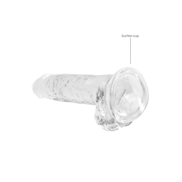 REALROCK - providljivi realistični dildo - prozirni (17cm)