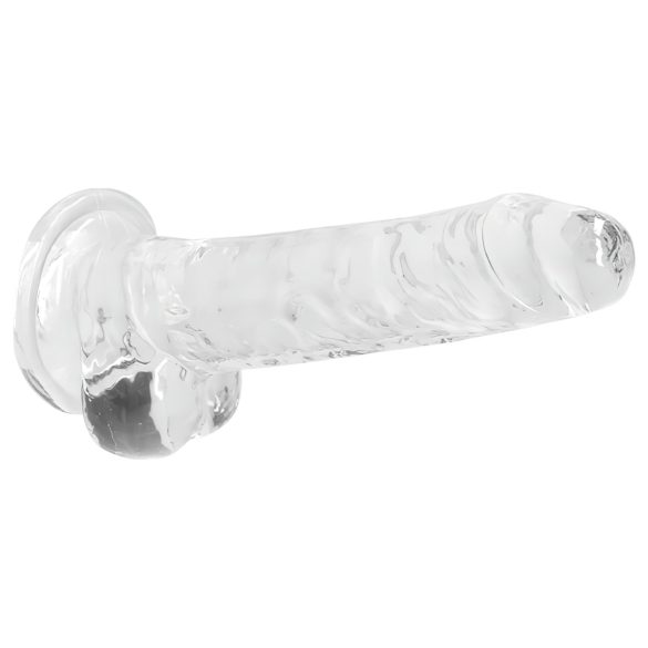 REALROCK - providljivi realistični dildo - prozirni (17cm)