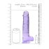 REALROCK - prozirni realistični dildo - ljubičasti (22 cm)