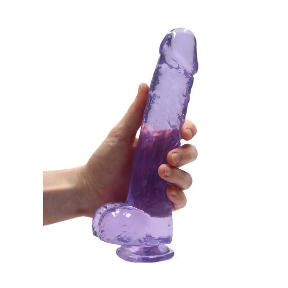 REALROCK - prozirni realistični dildo - ljubičasti (22 cm)