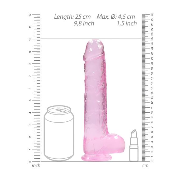 REALROCK - Prozirni Realistični Dildo - Roze (22cm)