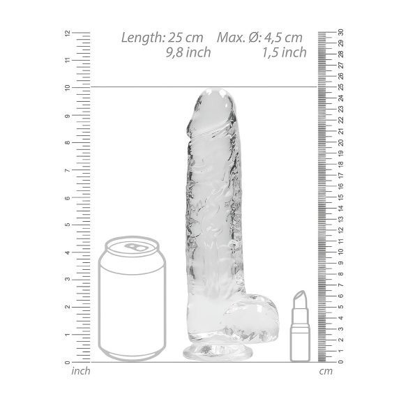 REALROCK - Providni realistični dildo - providni (22cm)