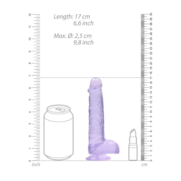 REALROCK - providni realistični dildo - ljubičasti (15cm)