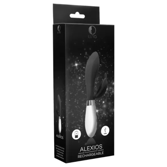 Alexios - vibrator sa leptirastom stimulatorom za klitoris (crni)