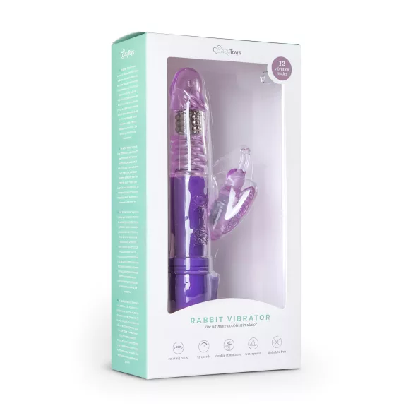 Easytoys Butterfly - ротирајући и потисни вибратор (љубичасти)