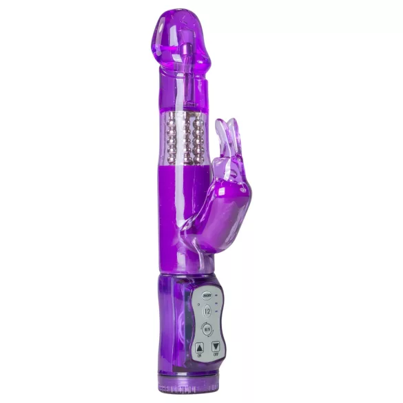 Easytoys Rabbit - Rotirajući vibrator sa perlicama i klitoralnim masažerom (ljubičasta)