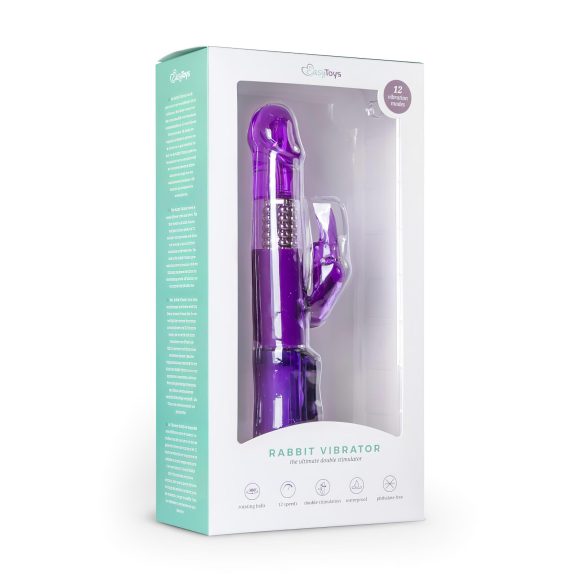 Easytoys Rabbit - Rotirajući vibrator sa perlicama i klitoralnim masažerom (ljubičasta)