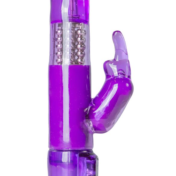 Easytoys Rabbit - Rotirajući vibrator sa perlicama i klitoralnim masažerom (ljubičasta)